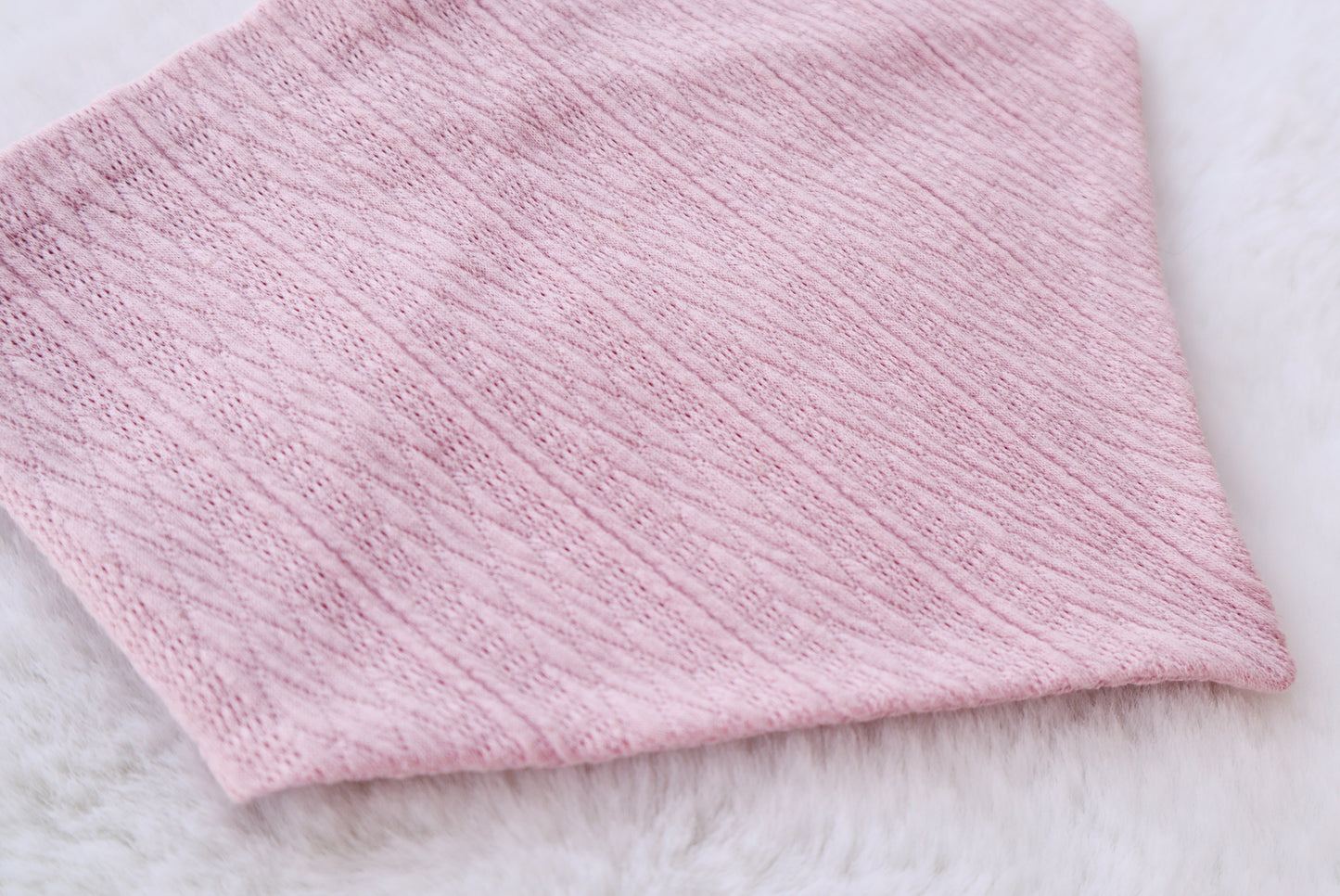 Soft Blush Ribbed Knit Bandana