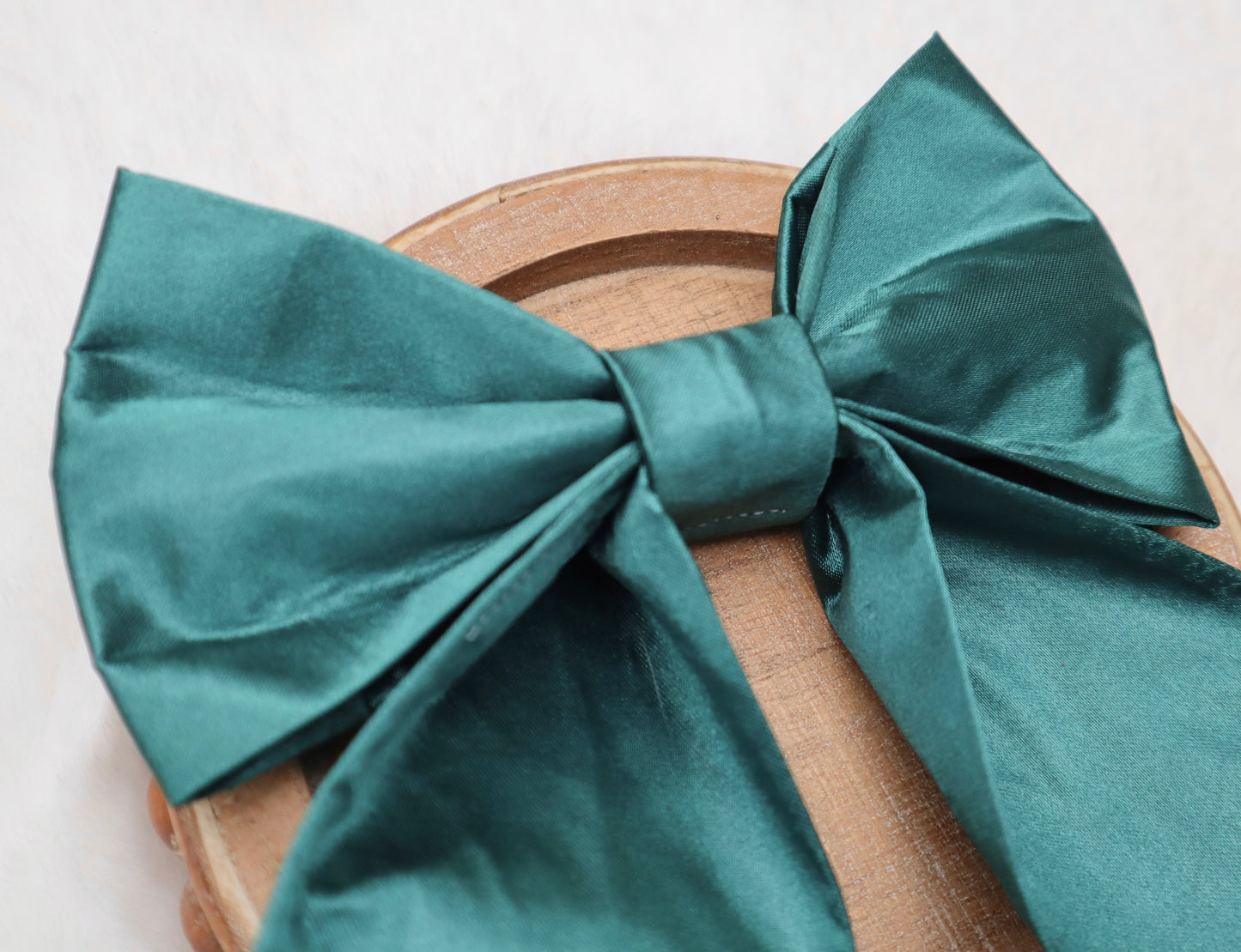 Emerald Satin Hair Bow
