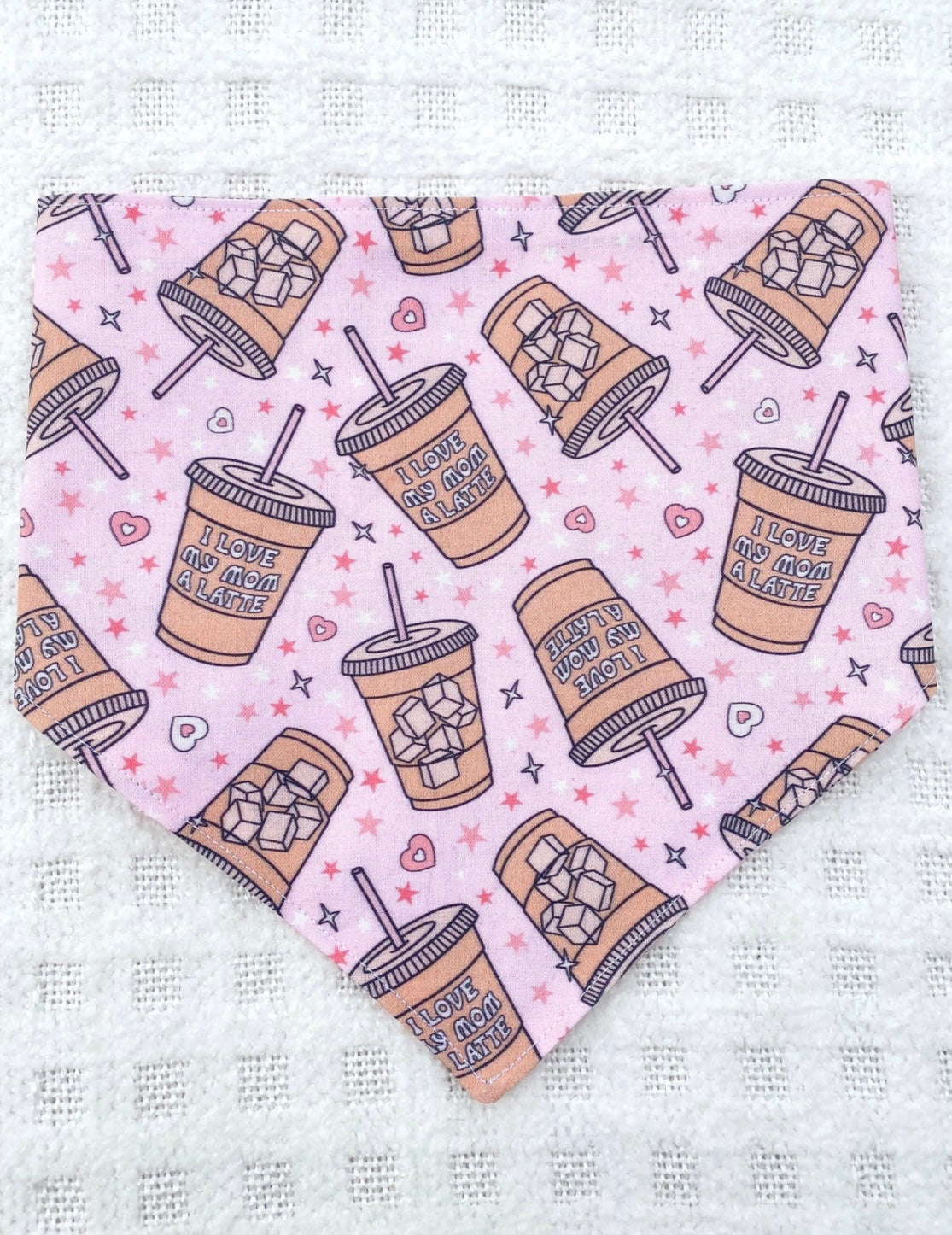 Pink I Love My Mom A Latte Bandana