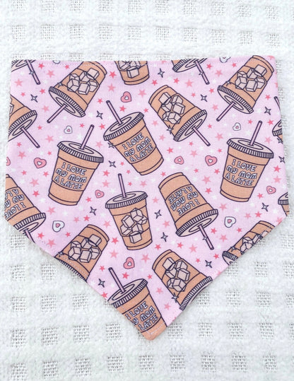 Pink I Love My Mom A Latte Bandana