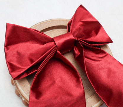 Ruby Satin Hair Bow