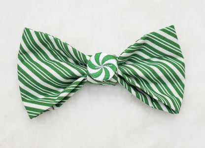 Green Peppermint Swirl Pet Bow