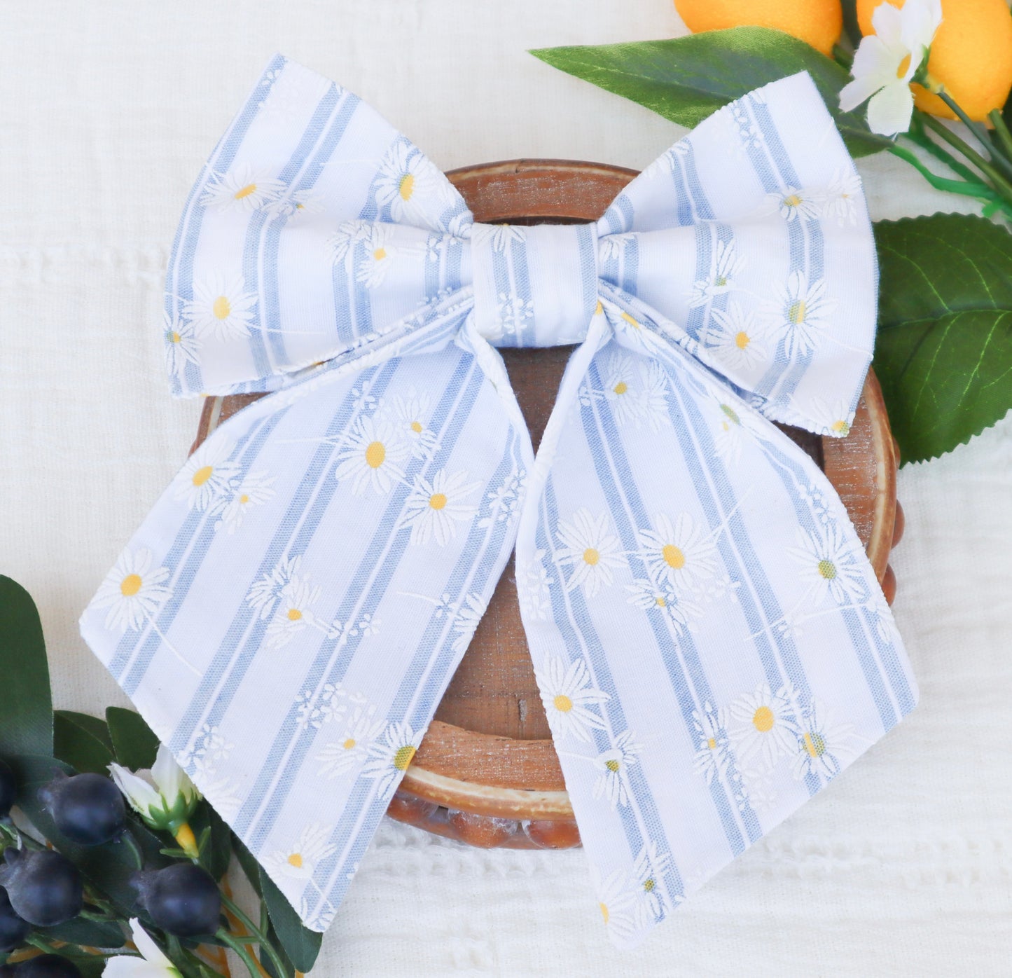 Striped Daisies Hair Bow