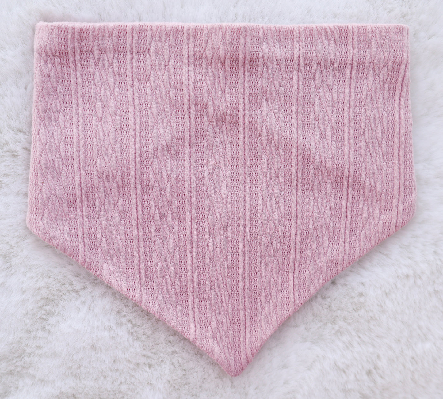 Soft Blush Ribbed Knit Bandana
