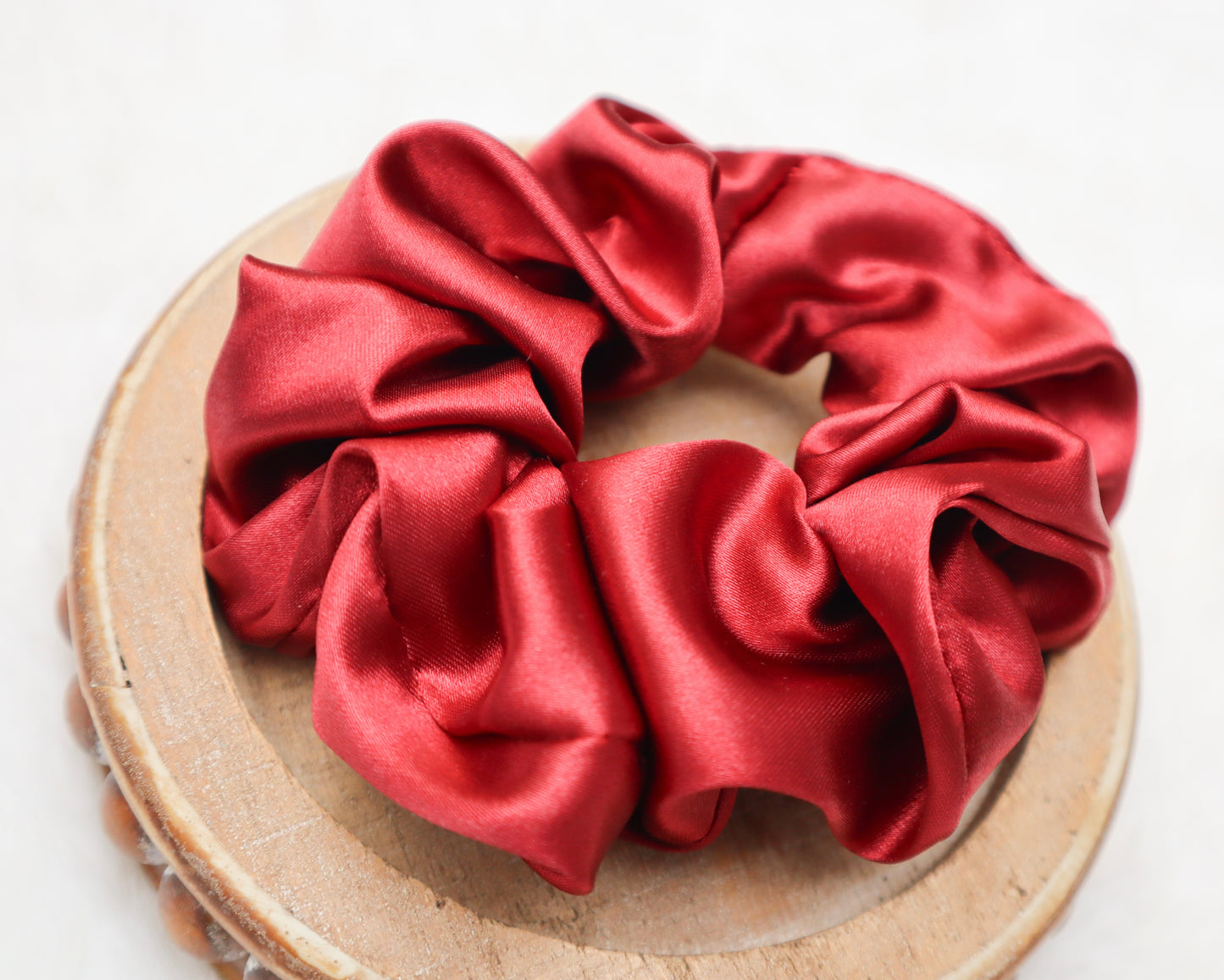 Ruby Satin Hair Scrunchie