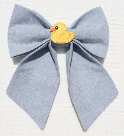 Rubber Ducky Patch Pet Bow