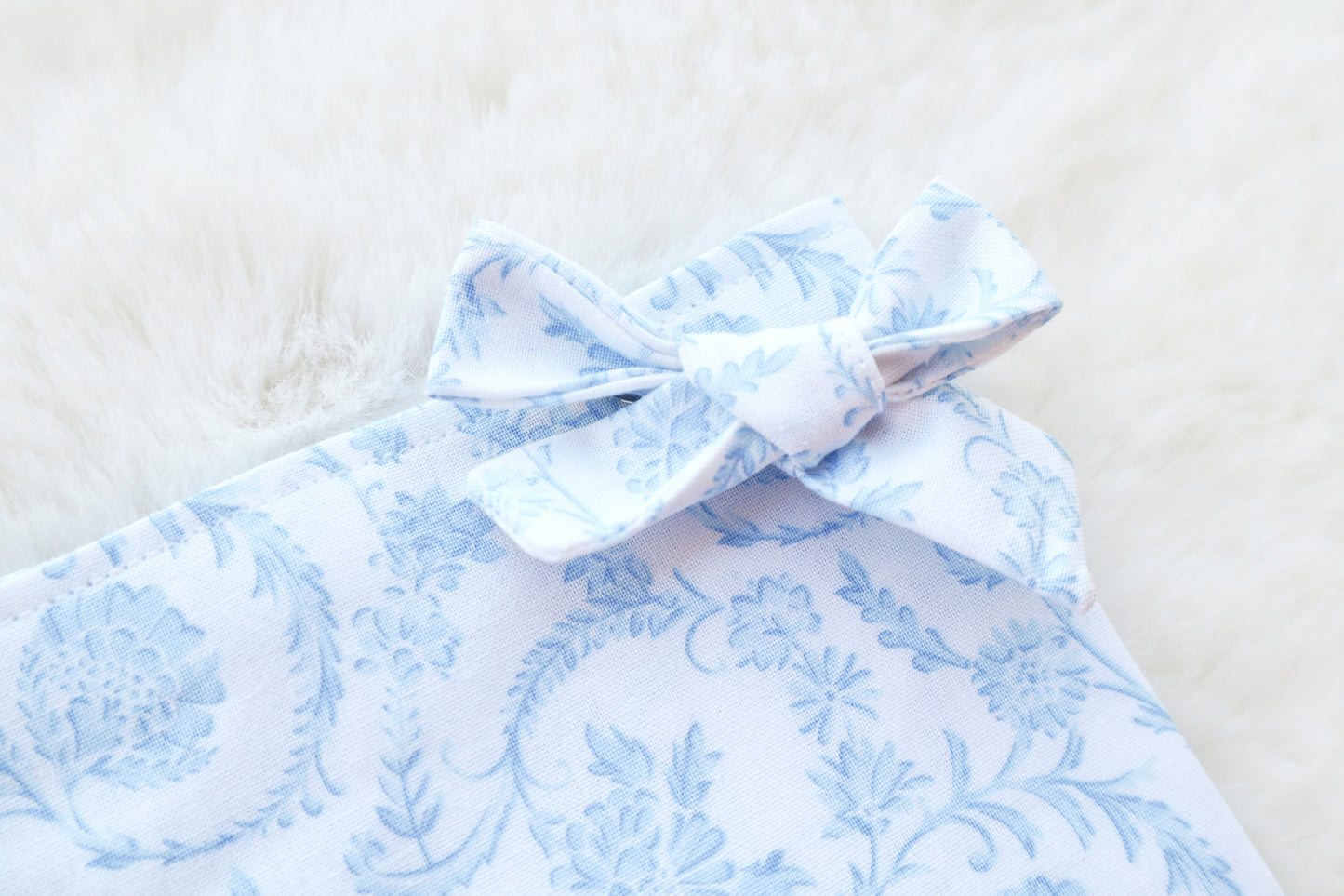 Blue Evelyn Fur Bow