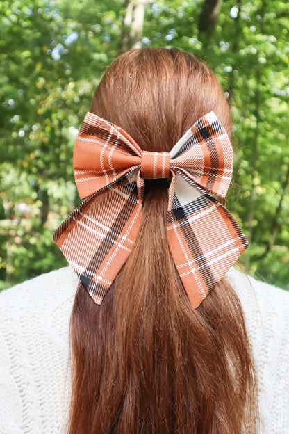 Classic Fall Plaid Hair Bow