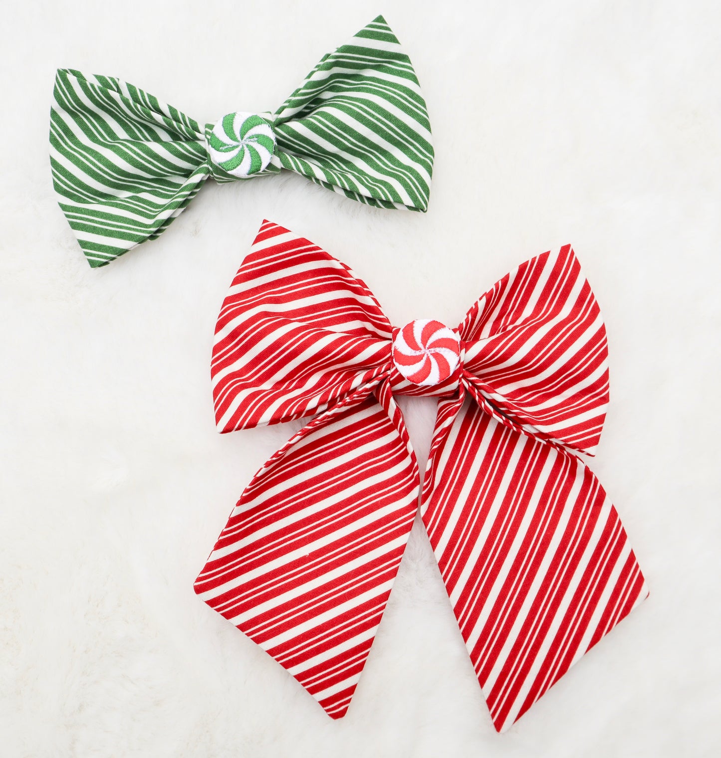 Red Peppermint Swirl Pet Bow