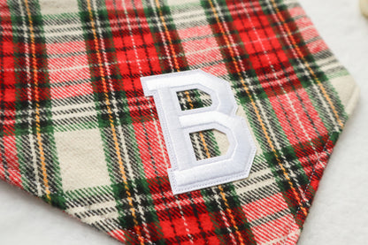 Classic Christmas Plaid w/ Letter Patch Bandana