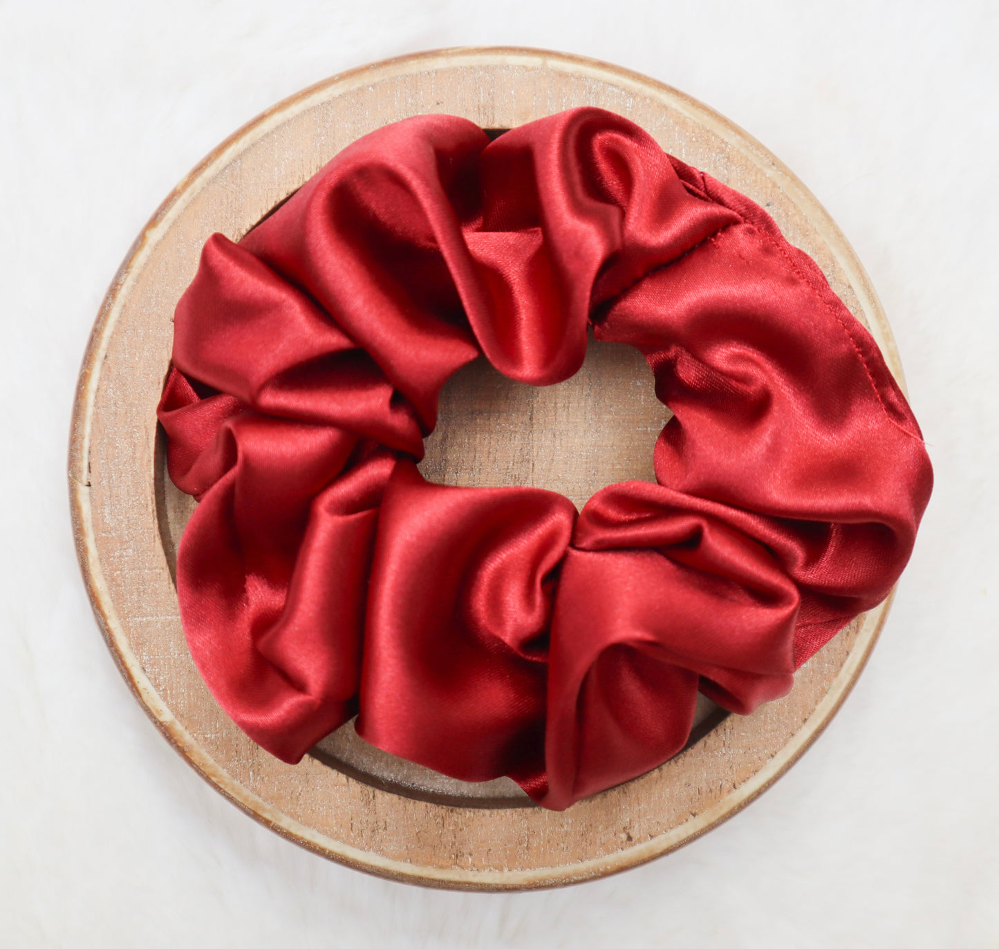 Ruby Satin Hair Scrunchie