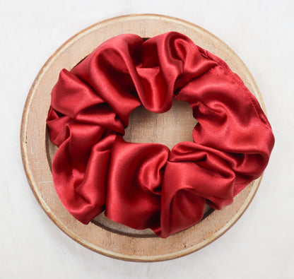 Ruby Satin Hair Scrunchie