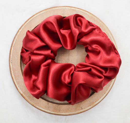Ruby Satin Hair Scrunchie