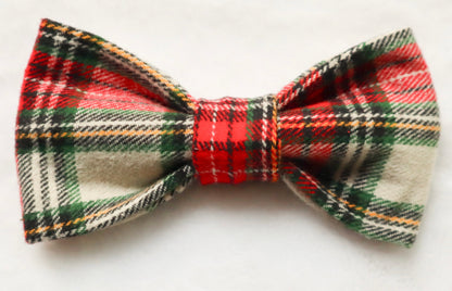 Classic Christmas Plaid Pet Bow