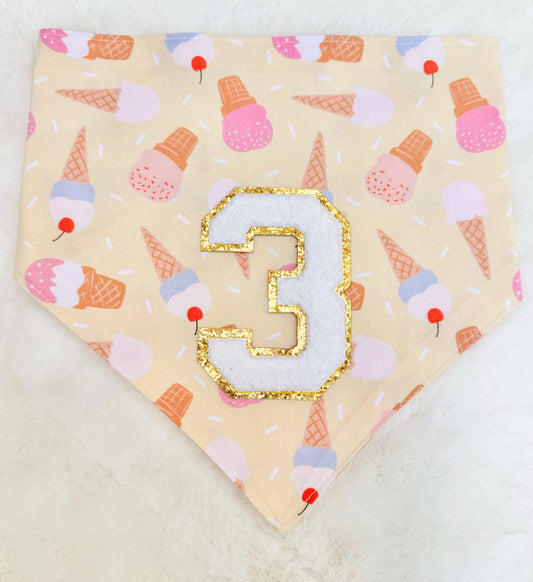Archie’s 3rd Bday Bandana (Size XL)
