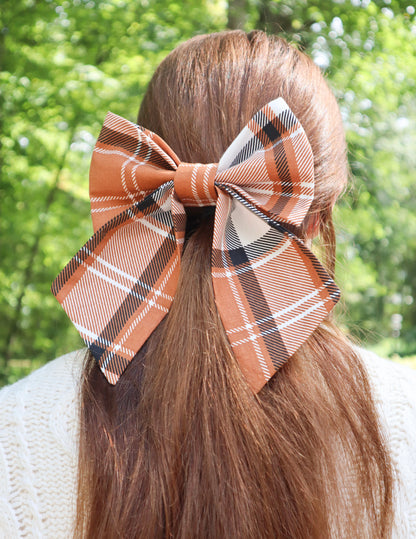 Classic Fall Plaid Hair Bow