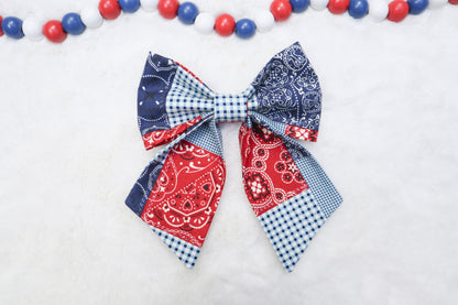 Patriotic Patchwork Pet Bow