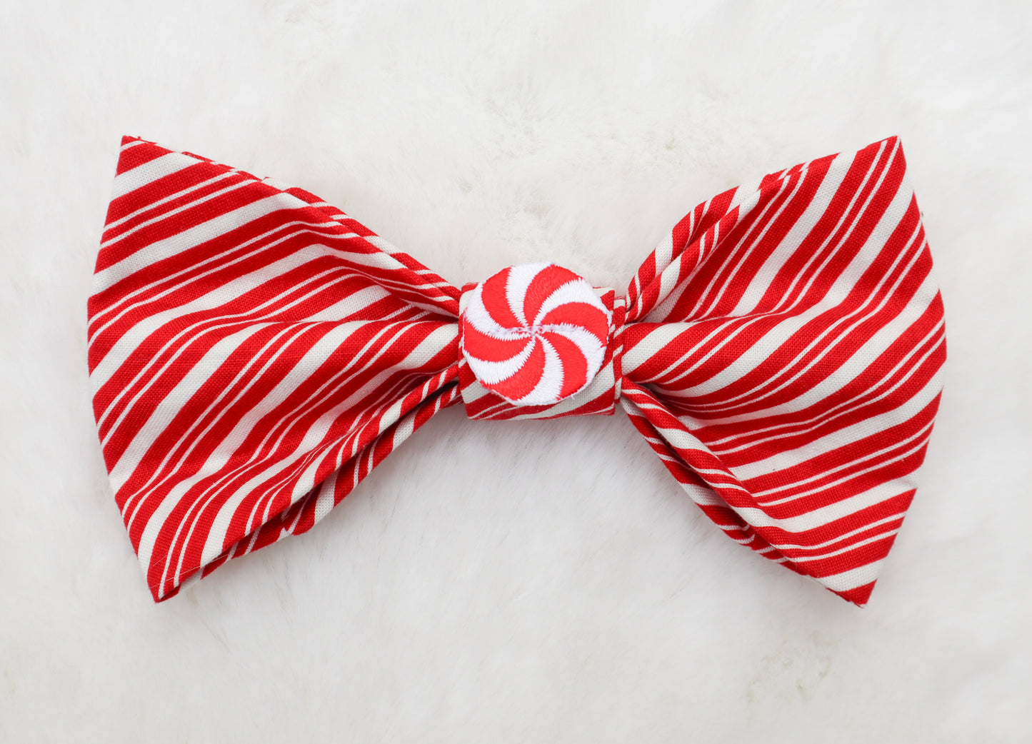 Red Peppermint Swirl Pet Bow