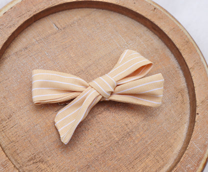 Buttery Cabana Stripes Fur Bow