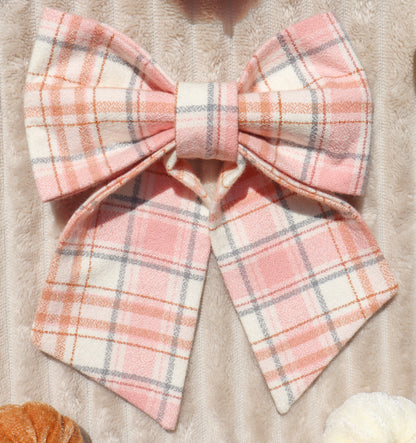 Blushing Cider Plaid Hair Bow