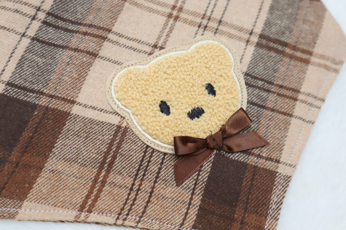 Espresso Plaid Bear Bandana