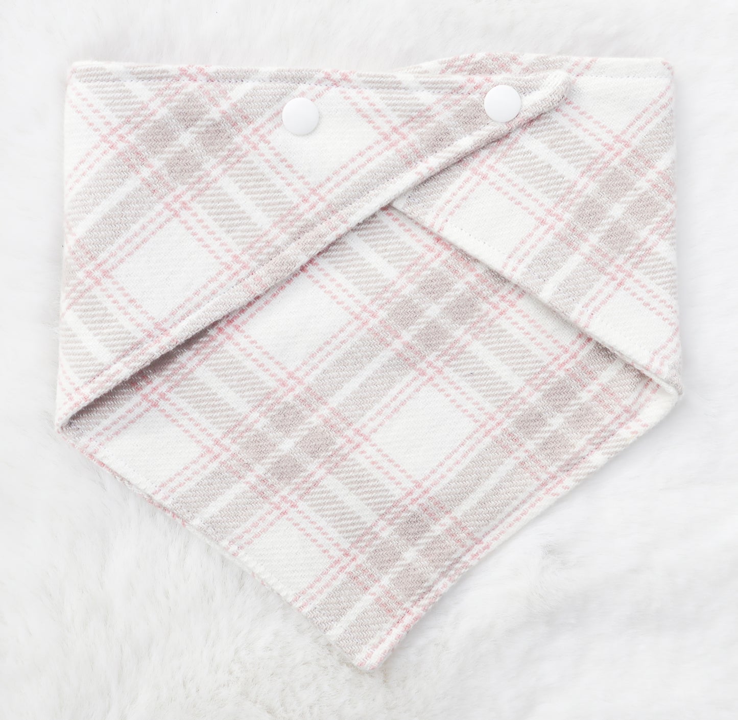 Winter Pink Plaid Bandana