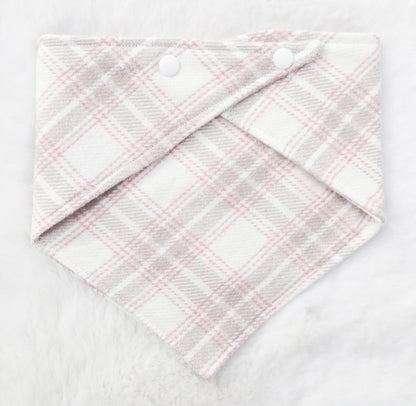 Winter Pink Plaid Bandana