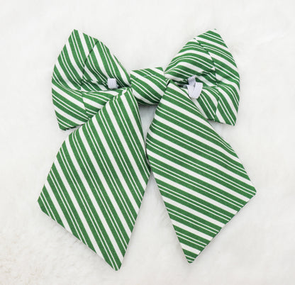 Green Peppermint Swirl Pet Bow
