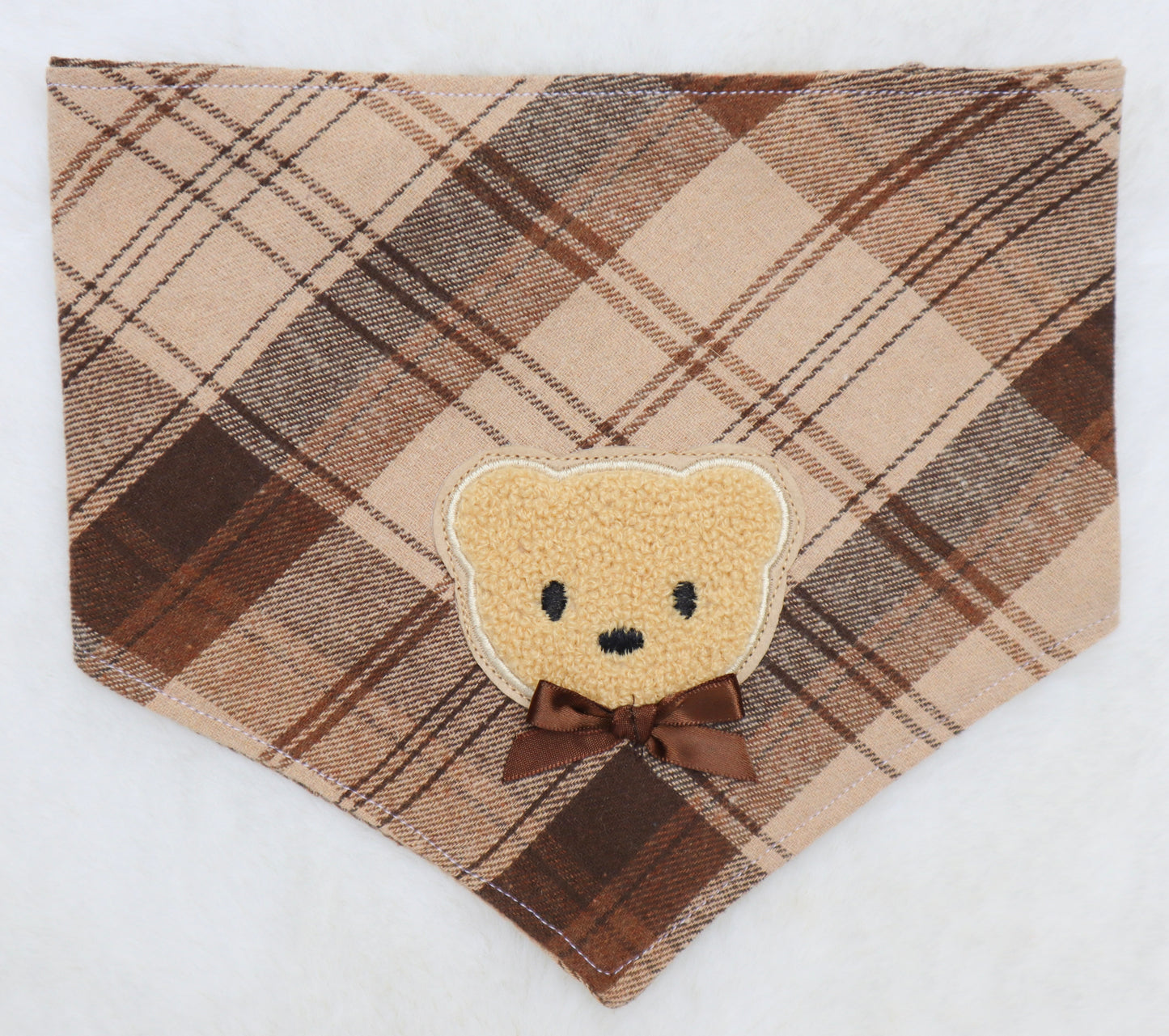 Espresso Plaid Bear Bandana
