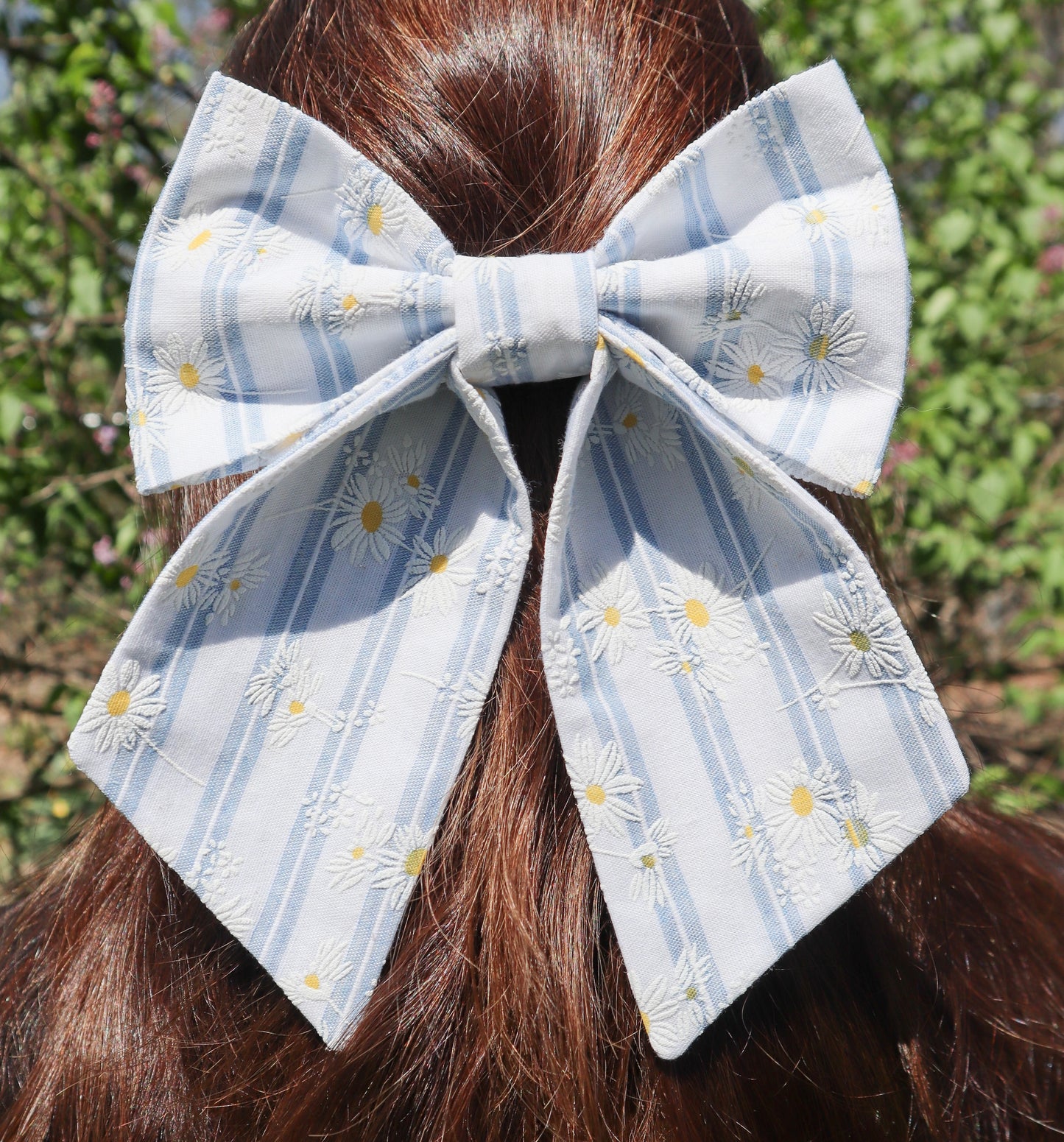 Striped Daisies Hair Bow