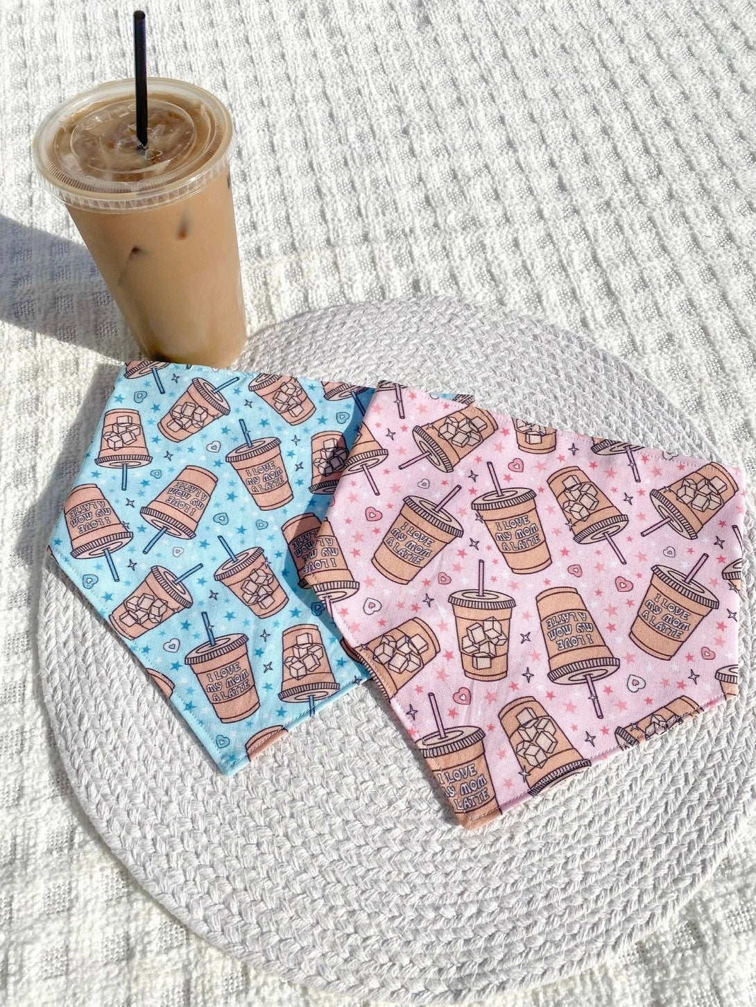 Pink I Love My Mom A Latte Bandana