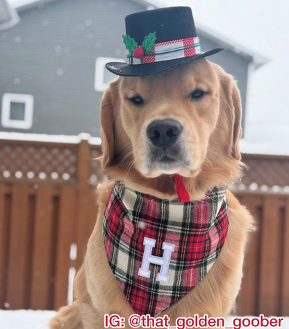 Classic Christmas Plaid w/ Letter Patch Bandana