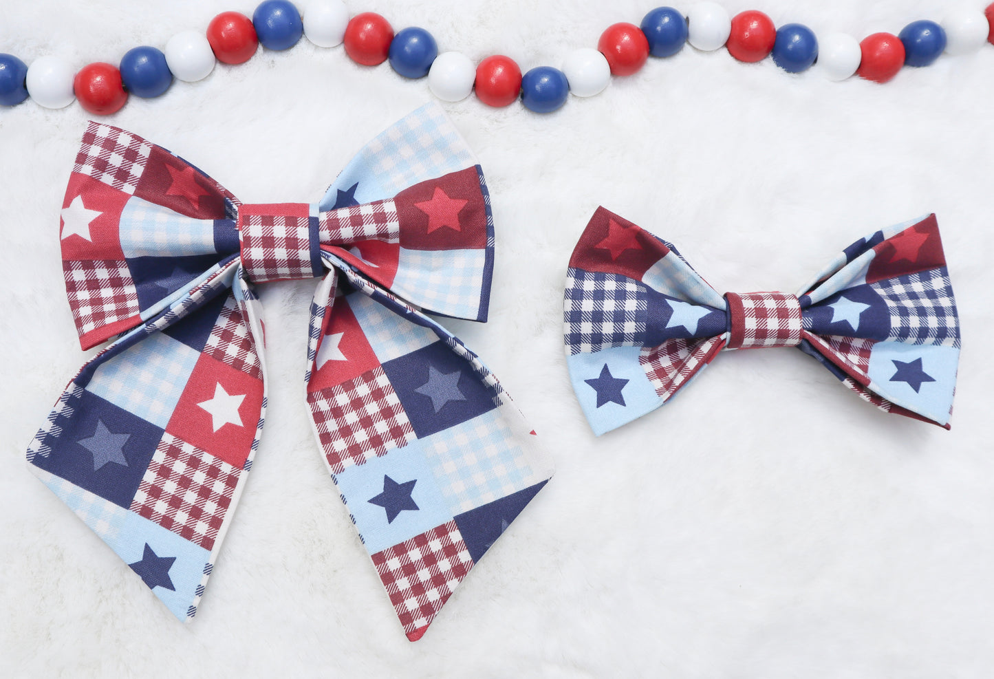 Patriotic Stars Pet Bow