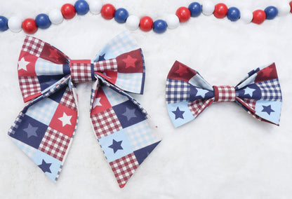 Patriotic Stars Pet Bow