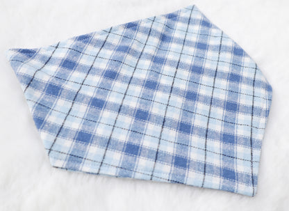 Winter Blue Plaid Bandana