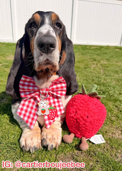 Strawberry Picnic Pet Bow